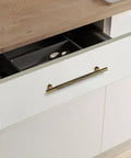 Antique Solid Brass Cabinet Handles 5 Pack Knurled 6-1/4 Inch (160mm) Dresser Drawer Pulls on white kitchen drawer