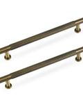 Antique Solid Brass Cabinet Handles 5 Pack Knurled 6-1/4 Inch (160mm) Dresser Drawer Pulls displayed against white background