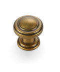 Antique Brass Cabinet Knobs 10 Pack For Kitchen Cabinets And Drawers Premium Alloy Hardware with classic finish, close-up view.