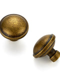 30 Pack Antique Brass Cabinet Knobs 1-1/4 Inch Diameter Round Solid Zinc Alloy Drawer Pulls With 1-1/10 Inch Projection
