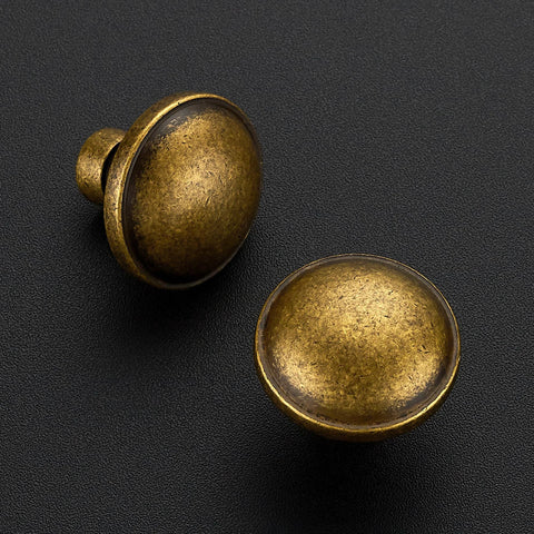 30 Pack Antique Brass Cabinet Knobs 1-1/4 Inch Diameter Round Solid Zinc Alloy Drawer Pulls For Kitchen Cupboard Hardware