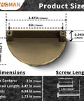 Brushed Antique Brass Cabinet Pulls 6 Pack 3 Inch Vintage Half Moon Sunflower Drawer Handles size dimensions chart