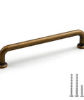 Six Pack Antique Brass Kitchen Cabinet Pulls 5 Inch Center Hole Solid Zinc Alloy Vintage Bronze Dresser Drawer Handles with screws