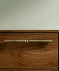 Antique Brass Cabinet Pulls 6.3 Inch Hole Center 160mm on wooden drawer
