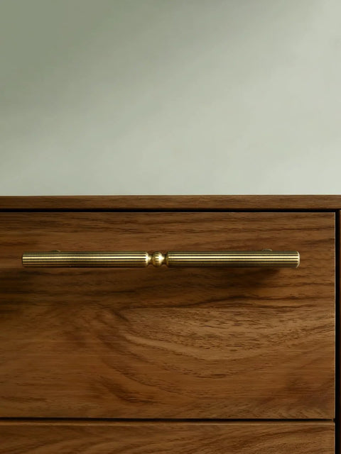 Antique Brass Cabinet Pulls 6.3 Inch Hole Center 160mm on wooden drawer
