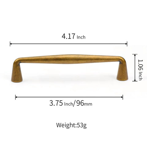 10 Pack Antique Brass Cabinet Pulls Three And Three Quarter Inch Center To Center Spacing Dresser Drawer Handles with dimensions