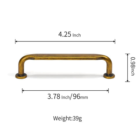Six Pack Antique Brass Cabinet Pulls With 3 3/4 Inch Center To Center, aged bronze drawer handle dimensions and weight