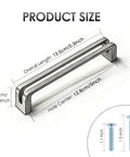 Diagram of Antique Brass 5 Inch Hole Center Heavy Duty Solid Cabinet Pulls with size measurements, screws shown