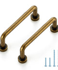 Antique Brass Cabinet Pulls 3 Inch Center 10 Pack Zinc Alloy Handles for Drawers and Cupboards with screws, vintage style hardware