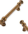 2 Pack 3 Inch Hole Center Antique Brass Cabinet Pulls Solid Zinc Alloy Heavy Duty Kitchen Cabinet Hardware For Cupboards