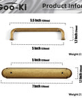 Two Pack Antique Brass Cabinet Pulls With Backplates And Spacers 5 Inch Center To Center Drawer Handles, dimensions displayed.
