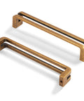 Antique Brass 5 Inch Hole Center Heavy Duty Solid Cabinet Pulls Square Kitchen Drawer Handles Six Pack for Cupboard Hardware