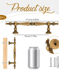 Antique Brass Cabinet Pulls 10 Pack 6.02 Inch Length With 3.78 Inch Center To Center Hole Spacing Brushed Matte Gold