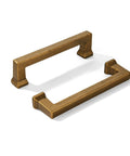 Antique Brass Cabinet Pulls 2 Pack With Three And One Quarter Inch Hole Center 82mm Heavy Duty Solid Hardware Handles