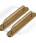 Two Pack Antique Brass Cabinet Pulls With Backplates And Spacers 5 Inch Center To Center Drawer Handles