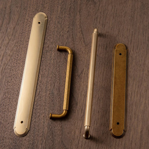 Two Pack Antique Brass Cabinet Pulls With Backplates And Spacers 5 Inch Center To Center Drawer Handles Vintage Retro Zinc Alloy