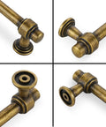 Close-up of 10 Pack Antique Brass Cabinet Pulls 5 Inch Drawer Handles showing detailed ends and smooth finish for kitchen cabinets