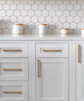 Antique Brass Cabinet Pulls 2 Pack With Three And One Quarter Inch Hole Center 82mm on white kitchen cabinets
