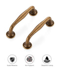 20 Pack 3 Inch Antique Brass Cabinet Pulls Set for Kitchen Cabinets and Drawers with scratch resistance and anti-fingerprint coating.