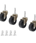 Antique Brass Plated Steel Caster With Plastic Wheel 2 Inch Diameter Pack Of Four Stem Caster Wheel With Ball Bearings