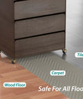 Furniture with 2 Inch Antique Brass Ball Casters Without Brake Vintage Swivel Plate Caster Wheels on wood, carpet, and tile floors.