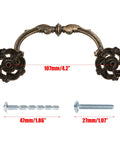 4-Pack Antique Brass Drawer Pulls 4.5 Inch Center-to-Center Drop Bail Dresser Handles Vintage Style Bronze Look Hardware with screws