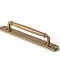 Antique Brass Drawer Pulls With Backplate Center To Center Five Point Zero Four Inches Zinc Alloy Cabinet Hardware