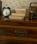 Antique Brass Drawer Pulls 8 Pack With 2-1/2 Inch Hole Centers 64mm 94mm Overall Length on vintage wooden dresser