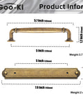Antique Brass Drawer Pulls With Backplate Center To Center Five Point Zero Four Inches Zinc Alloy Cabinet Hardware two-pack dimensions