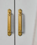 Antique Brass Drawer Pulls With Backplate Center To Center Five Point Zero Four Inches Zinc Alloy Cabinet Hardware on cabinet doors