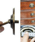 Side view and installed example of 4 Pack Antique Brass Bail Drawer Pulls Oval Drop Swing Handles For Dresser Cabinet Furniture Hardware 81x57mm