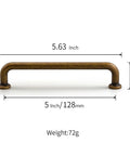 Six Pack Antique Brass Kitchen Cabinet Pulls 5 Inch Center Hole Solid Zinc Alloy Vintage Bronze Dresser Drawer Handle