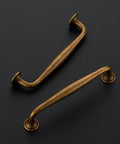 5 Pack 5 Inch Antique Brass Kitchen Cabinet Handles Solid Zinc Alloy Cabinet Pulls for Cupboards and Drawers displayed on black surface