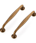 5 Pack 5 Inch Antique Brass Kitchen Cabinet Handles Solid Zinc Alloy Cabinet Pulls for Cupboards and Drawers Easy Install