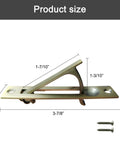 Pocket Door Edge Pull In Antique Brass For Hidden Edge Access And Easy Operation with screws, 3-7/8 in long, 3/4 in wide.