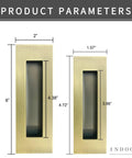 Recessed Finger Flush Pulls With Edge Pull In Antique Brass, 4.72 Inch Sliding Closet Door Handles, durable hardware image.