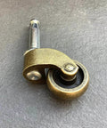 1 Inch Swivel Stem Ball Caster Wheel Zinc Alloy Antique Brass with Socket Mount showing brass finish and wheel design