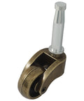 Close-up of a 4 Pack 1 Inch Swivel Stem Ball Caster Wheels Zinc Alloy Antique Brass With Socket Mounting For Furniture Desks Tables Chests Drawers Nightstands Smooth Rolling Replacement Featuring 26mm Ball Diameter 8mm Stem Diameter 36mm Stem Length 75mm Total Length