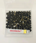 Antique brass upholstery tacks secure fabric, leather, and trim to wood frames and panels with a durable, decorative finish.