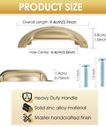 Antique Brass Zinc Alloy Cabinet Pulls 2.5 Inch Center Hole 64mm with M4 screws product size diagram, heavy duty handle details.