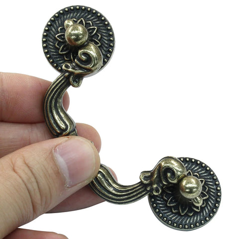 Set Of 2 Vintage Bail Pull Handles With 2.5 Inch Hole Spacing Antique Bronze Cabinet Pulls For Cabinets Furniture And Drawers