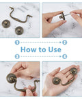 Installation guide for Four 3.6 Inch Vintage Bail Pull Handles Antique Bronze Furniture Hardware Set for cabinets and drawers.