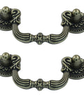 Set Of 2 Vintage Bail Pull Handles With 2.5 Inch Hole Spacing Antique Bronze Cabinet Pulls For Cabinets Furniture And Drawers