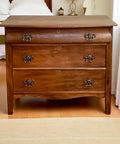 Dresser with 3 Inch Center To Center Bail Drawer Pull Antique Bronze Swing Handle Featuring Vintage European Design