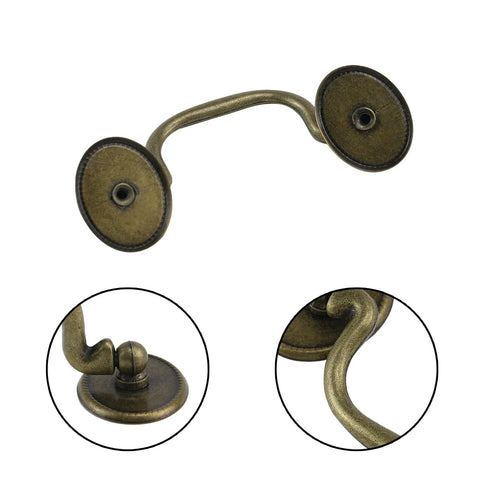 Antique Bronze Drop Drawer Pulls Set Of 4 With Screws Vintage Zinc Alloy Cabinet Handles For Furniture And Doors 4.52 Inch