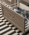 Antique Bronze Drop Drawer Pulls Set Of 4 With Screws Vintage Zinc Alloy Cabinet Handles For Furniture And Doors 4.52 Inch Total Length With 3.3 Inch Hole Center 84mm Durable Ergonomic Grip And Retro Charm installed on kitchen drawer