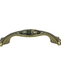 Antique Bronze Drawer Pulls With Stained Glass Window Pattern For Furniture, zinc alloy cabinet handle, 3.8 inch hole center distance