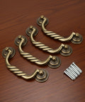 4.5 Inch Center To Center Antique Bronze Drawer Pulls Pack Of 4 Bail Drop Swing Handles For Dresser Cabinets And Furniture Restoration