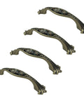 Antique Bronze Drawer Pulls With Stained Glass Window Pattern For Furniture, zinc alloy handles for dresser or chest, 4 pack, side view