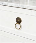 Six Piece Cupboard Drawer Pull Ring Handles Antique Bronze Finish 1.42 Inch Diameter with white dresser
